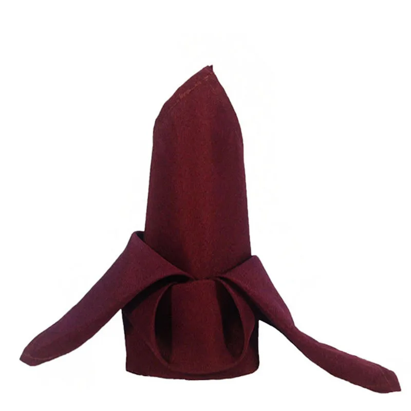Burgundy YRYIE 12 шт./упак. 12 ''x12''custom полиэфирная скатерть тканевые салфетки синий для закусочной банкета Свадебная вечеринка украшения для дома - Цвет: Burgundy