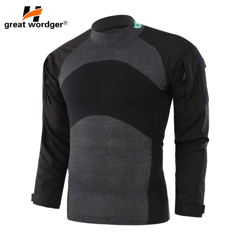 Для мужчин армейская тактическая футболка SWAT Солдат военный с длинными рукавами