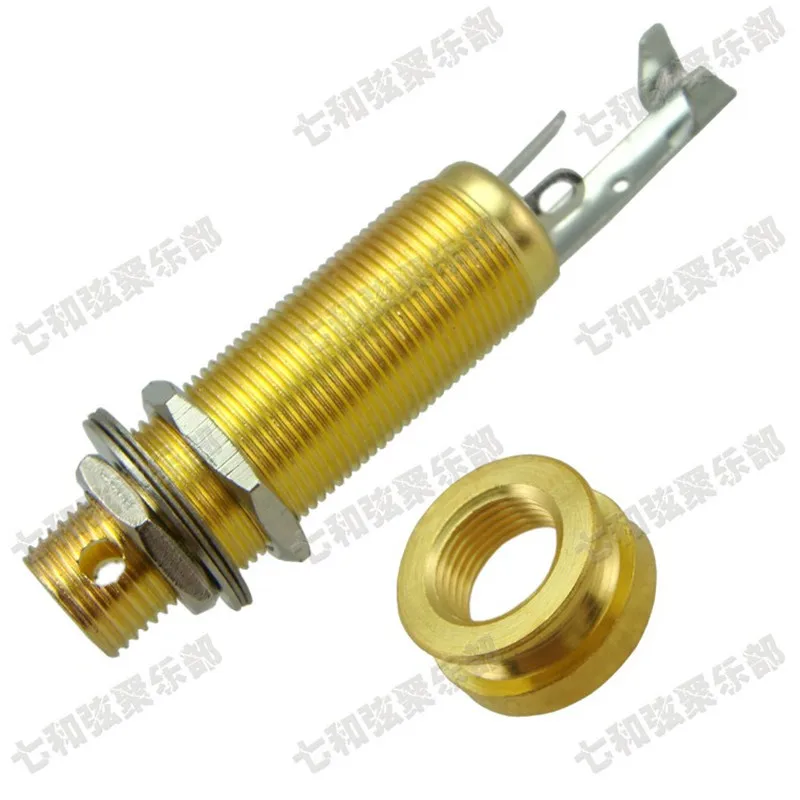 10 шт. Золотой цилиндр с резьбой электрическая гитара Бас выход входной конец