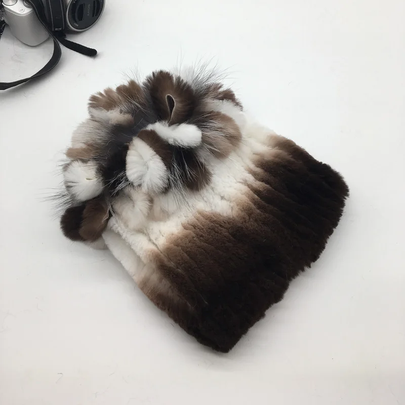 Шапка из натурального меха кролика женская зимняя теплая TU154-031 | Аксессуары для