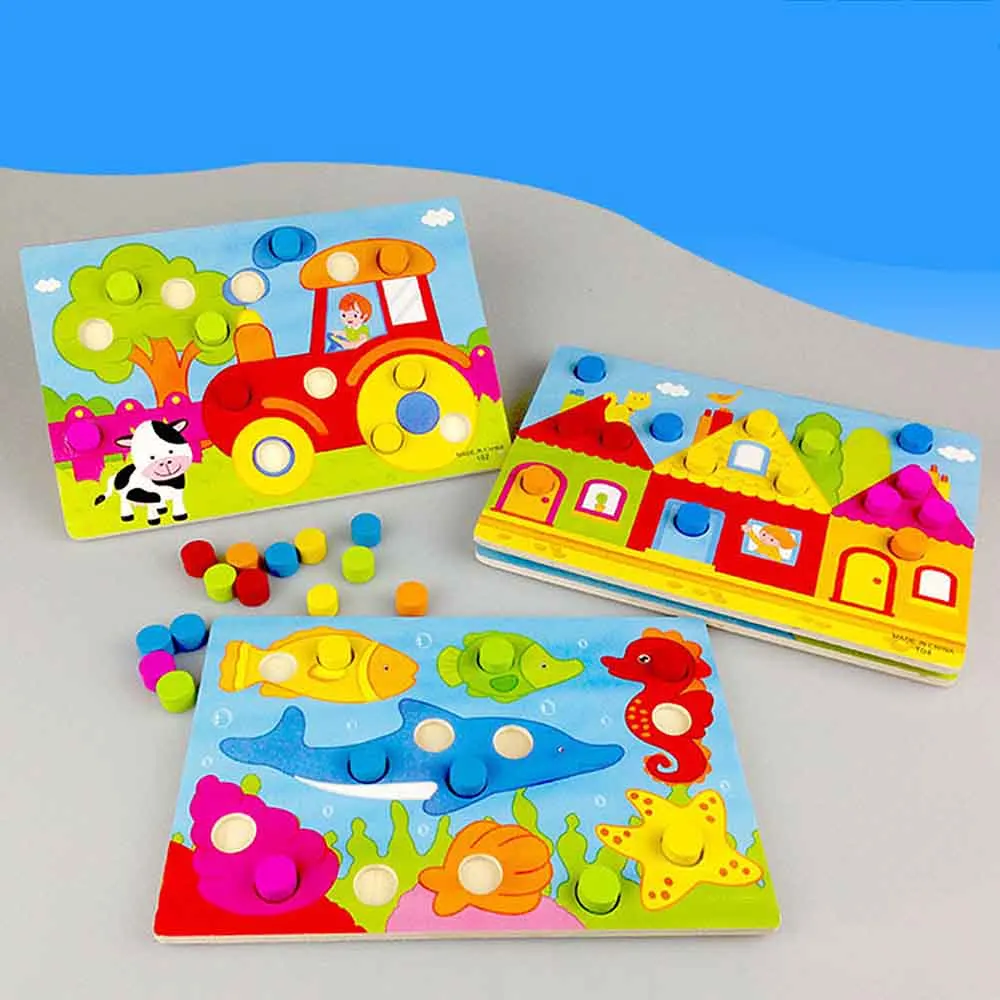 Цвет познавательная с доска гвоздиков со шляпками рукоятка Детские Ранние