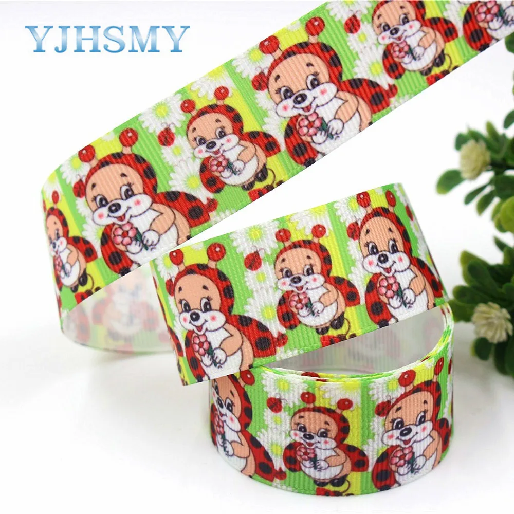 YJHSMY, G-18616-466, 25 мм 5 ярдов мультфильм кошка напечатаны корсажная лента, аксессуары для одежды лямки, DIY материалы ручной работы