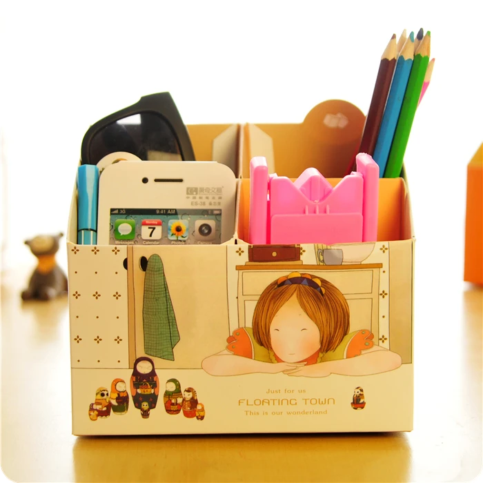 Бумажная настольная ручка сделай сам коробка для хранения мелочей косметика