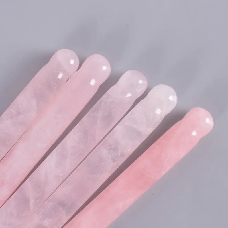 Natural Rose Quartz Wand Eye Acupoint Health Care China Traditional SPA Acupuncture Pen Scraping Massage Body Healing |