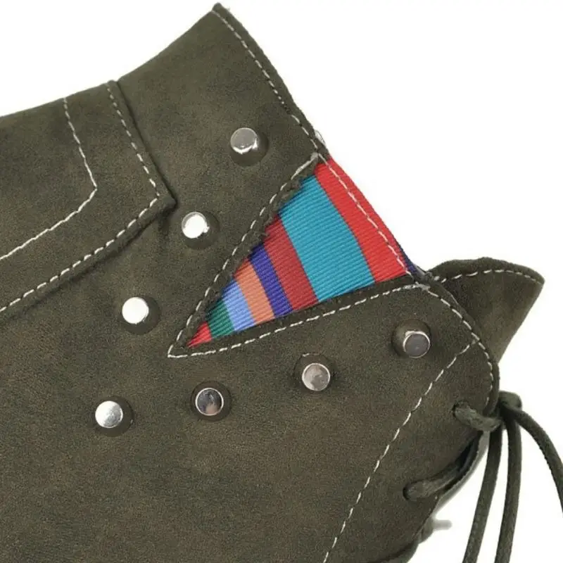 Cuculus плюс Size34-43 женские ботинки на высоком каблуке с заклепками смешанных Цвет Ботильоны Туфли на шнуровке Женская мода Зимние полуботинки 1153