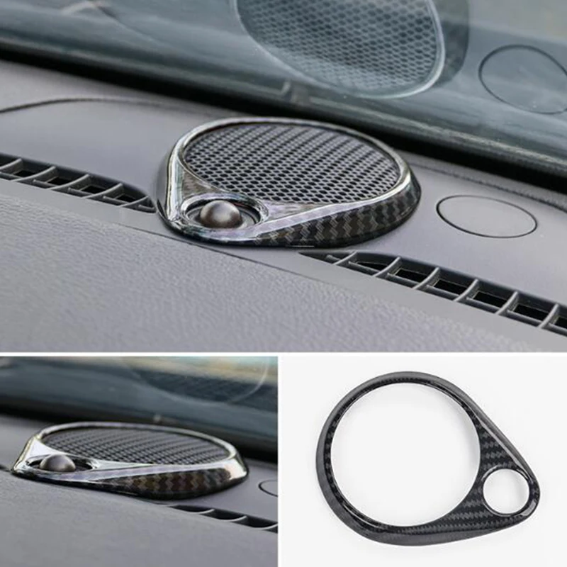 For Jeep Grand Cherokee 2010-2015 2016 2017 2018 ABS Carbon Fibre Car Middle Audio ring Cover Trims Car Styling Accessories 1pcs