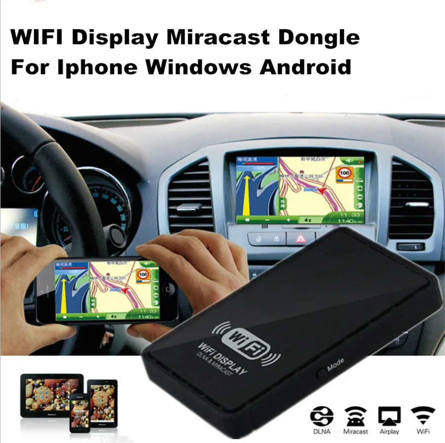 Wifi домашнее Автомобильное Зеркало, коробка, беспроводной экран, зеркальное отображение, Airplay DLNA Miracast, ключ для Iphone, Windows, Android, устройство
