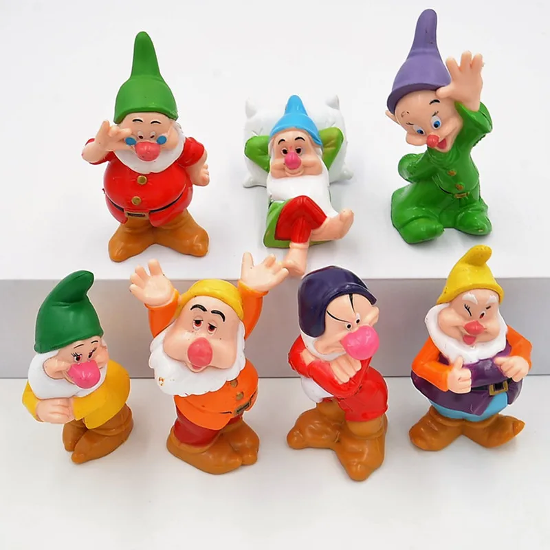 Disney Новые 7 шт./компл. Принцесса Белоснежка семь гномов ПВХ Фигурки игрушки куклы