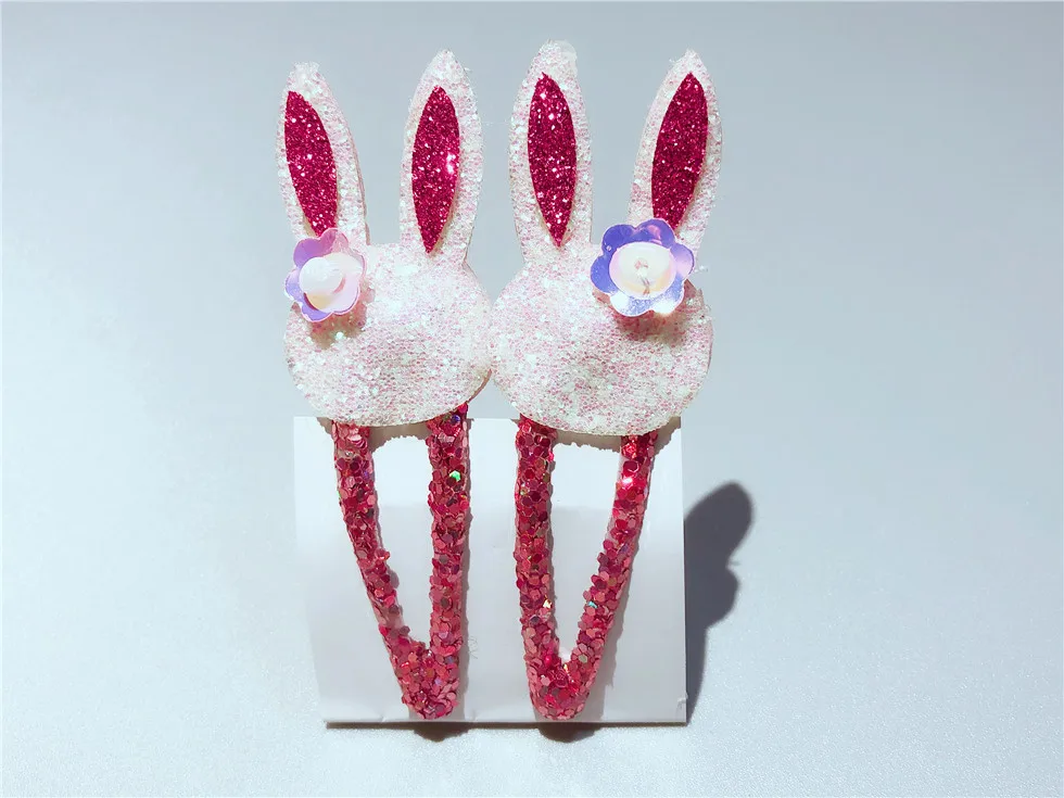 Boutique ins 12Sets Fashion Cute Glitter Deer Rabbit Snap Clips Floral Pig Fox Hairpins Princess Headwear Hair Accessories