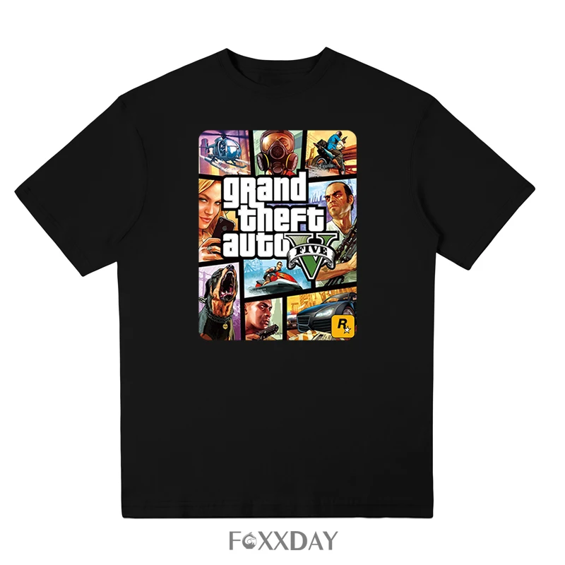 Лидер продаж футболка GTA Street Fight Long с gta 5 одежда хлопковая мужская коротким