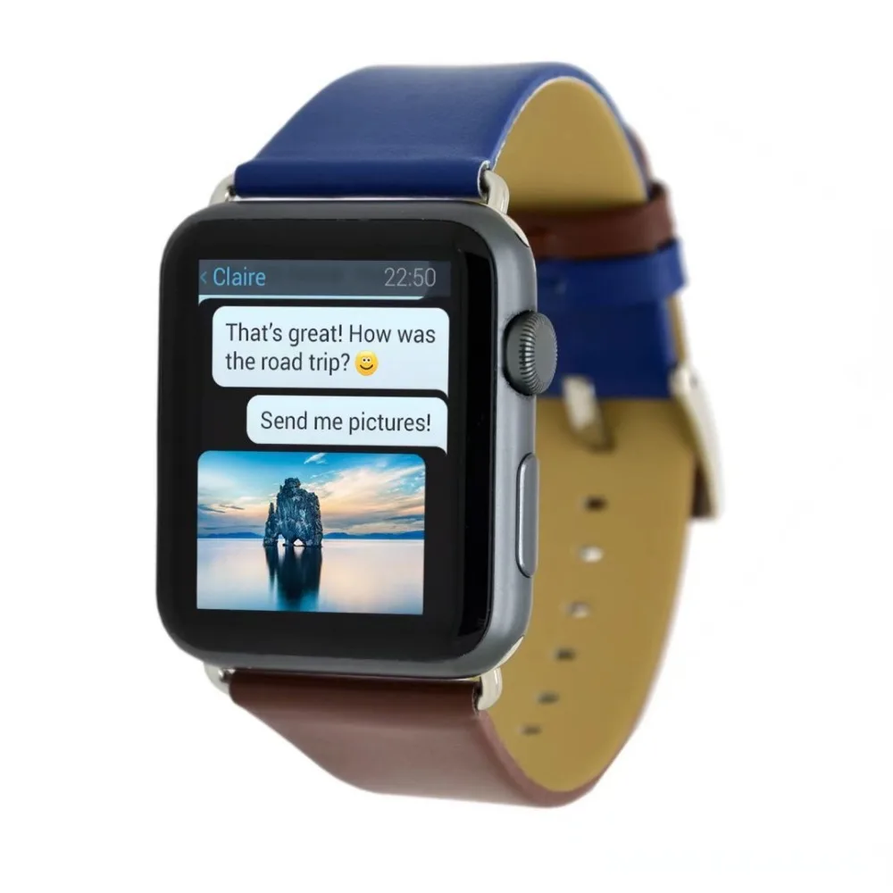 Дизайн, двойной цвет, стильный ремешок для часов apple watch, 42 мм, 38 мм, ремешок из натуральной кожи для iwatch, серия 4, 3, 2, 1, ремешок