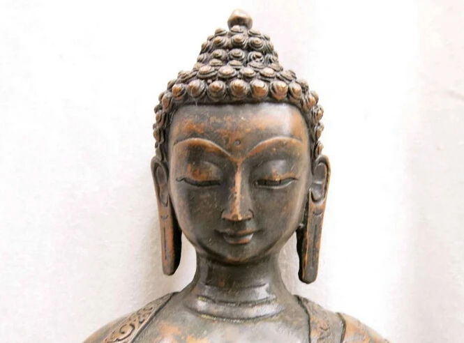 13&quot China old brass copper Buddhism apothecary buddha Sculpture Statue gift arts crafts decoration | Дом и сад