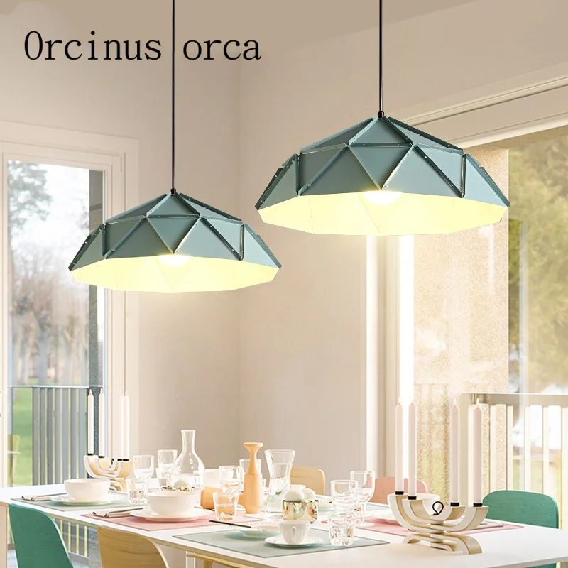 

Nordic modern minimalist iron chandeliers restaurants bars creative personality post-modern single head Chandelier free shipping