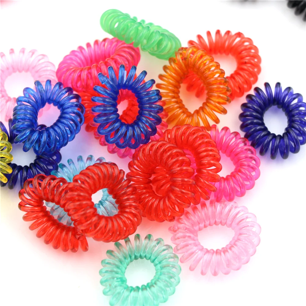 

20PCS/Lot arrival Colorful 2cm Small Telephone Line Hair Ropes Girls Elastic Hair Bands Kid Ponytail Holder Tie Gum Hair Access
