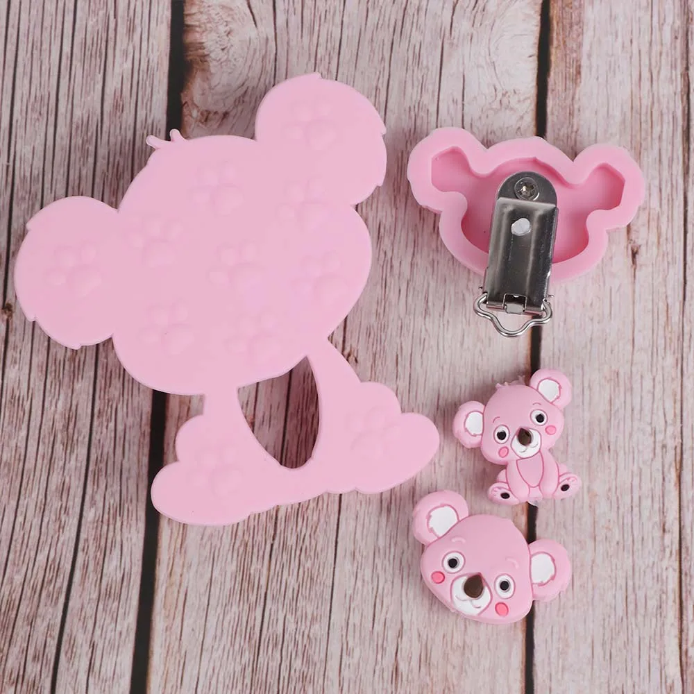BPA Free Koala Baby Teether Silicone Beads For DIY Teething Necklace Gift Nurs Accessories Food Grade Silicone Teether Rodents