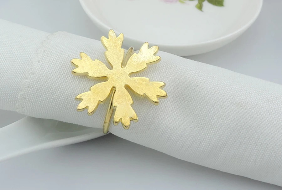 20 шт снежинка серебро/золото салфетка с покрытием кольцо Пряжка держатель для