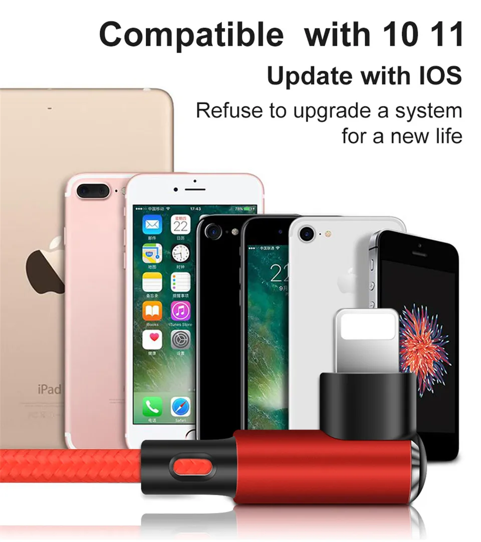 Coolreall 90 градусов USB кабель для iphone XS MAX XR X 8 7 6 6S Plus 5 5S SE ipad mini usb Быстрый зарядный кабель для передачи данных для мобильного телефона