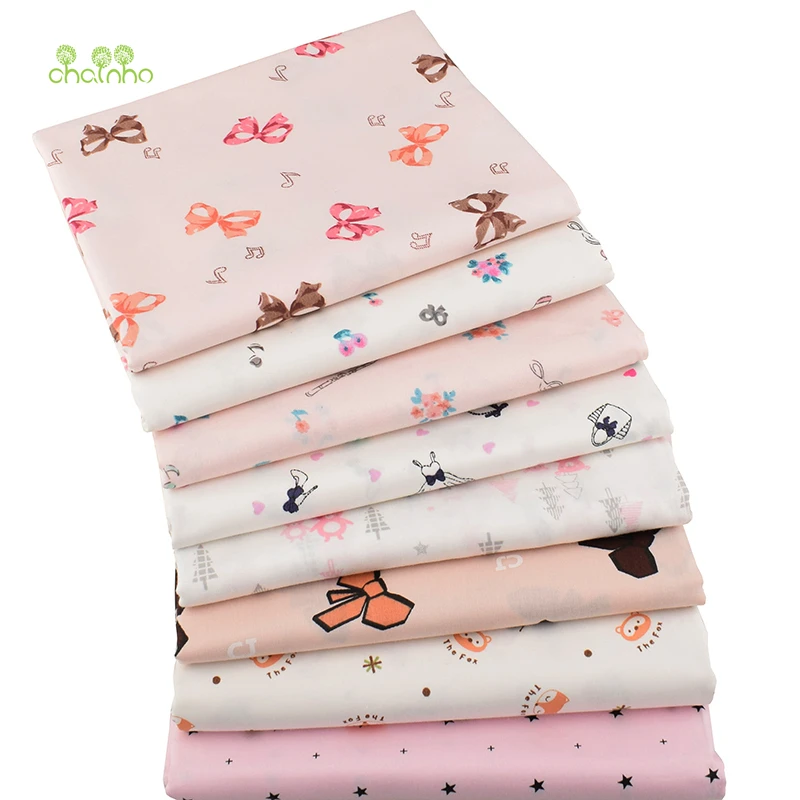 Chainho саржевая хлопчатобумажная атласная ткань с принтом мультяшная серия для