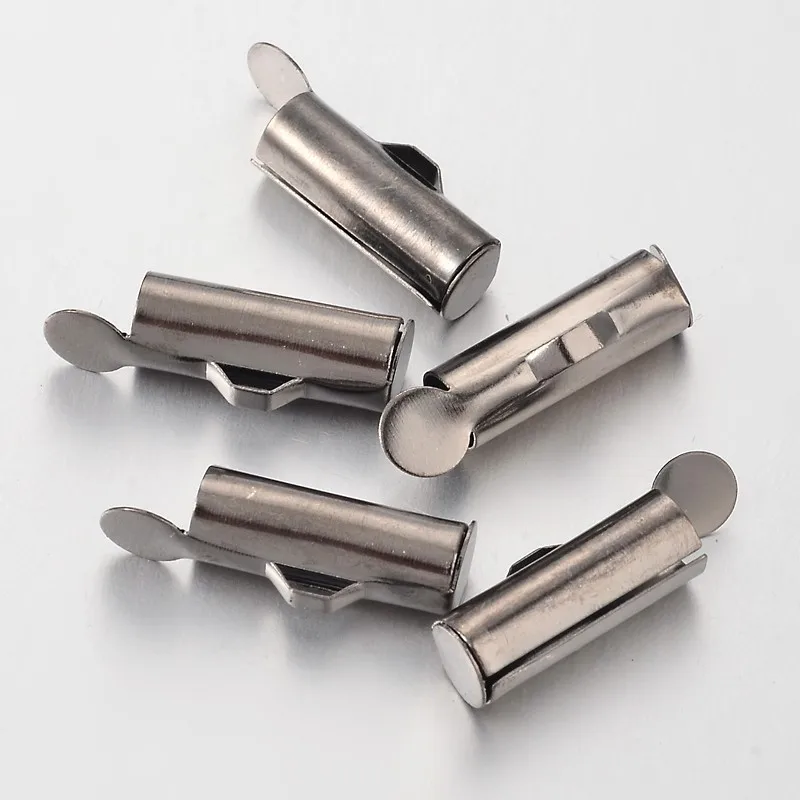 500 шт. латунные застежки на концах трубчатые колпачки-слайдеры 13 5x4 5 мм отверстие: