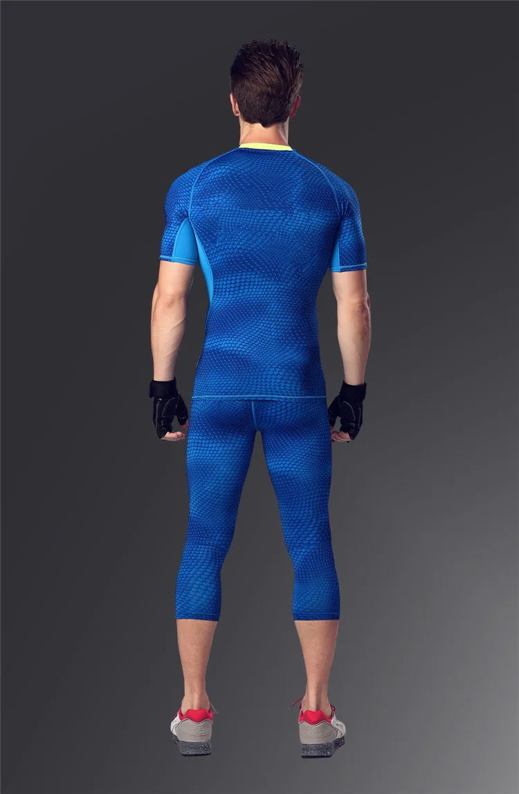 Компрессионные компрессионные колготки штаны 3/4 для бега фитнеса тренажерного