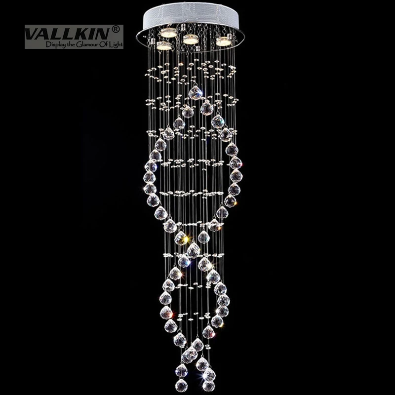 安い 現代 Led クリスタルライト通路小さな玄関スパイラル階段シャンデリアランプ廊下廊下灯バルコニーの通路の照明