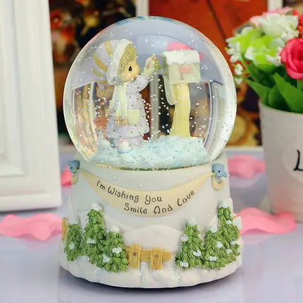 Вращающаяся Музыкальная шкатулка Хрустальный шар снежинка | Дом и сад