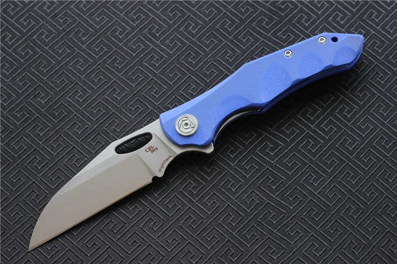Синий CH ночное hawk-G10 Флиппер складной нож D2 лезвие шарикоподшипник G0+ стальная ручка Походный охотничий карманный нож EDC инструменты - Цвет: Синий