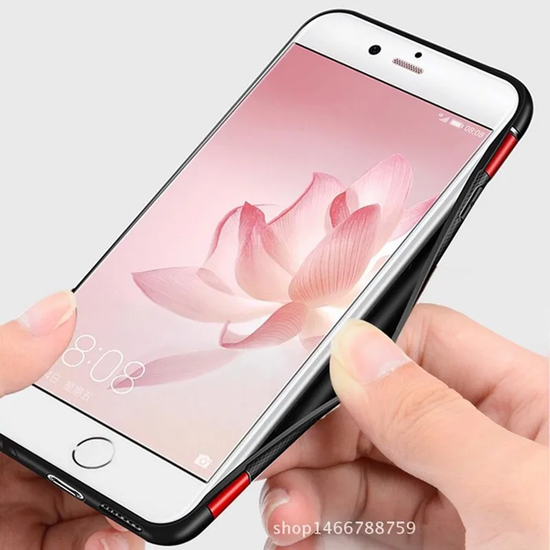 Чехол из углеродного волокна ТПУ + ПК для iPhone 6 6s 7 Plus автомобильный держатель