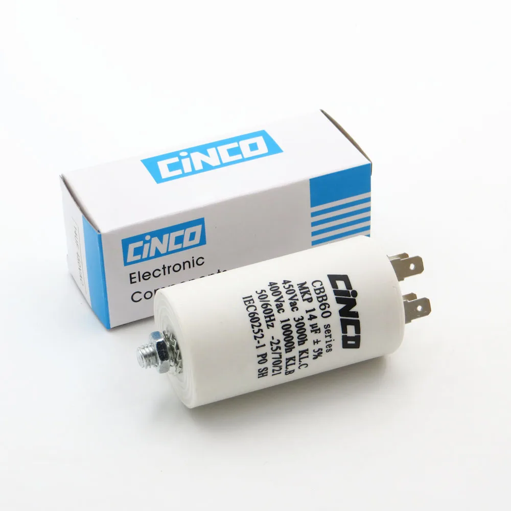 CINCO 400 V 450 V CBB60 CBB65 1 мкФ-150 мкФ мотор рабочие конденсаторы 4pin провод SH дБ старт AC 450VAC двигатель водяного насоса начиная бег P0