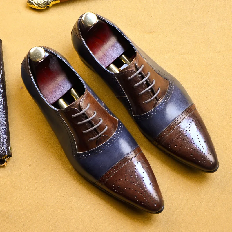 Мужские туфли оксфорды из натуральной кожи для мужчин Роскошные модельные