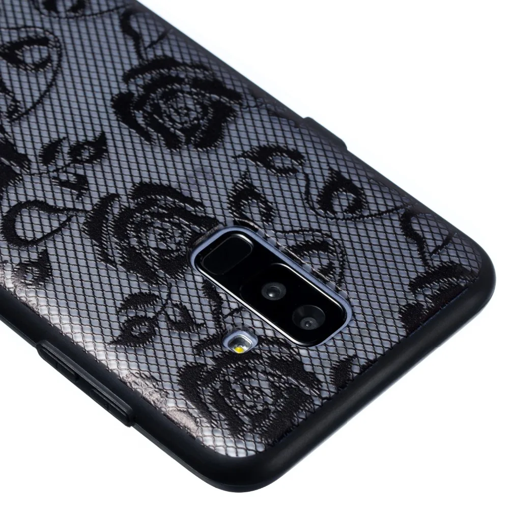 Soft Silicon Hard Bottom Lace Case For Samsung Galaxy A3 A5 A7 J2 J3 J5 J7 2016 2017 Prime S6 S7 Edge A8 S8 S9 Plus Note 9 8 Bag |