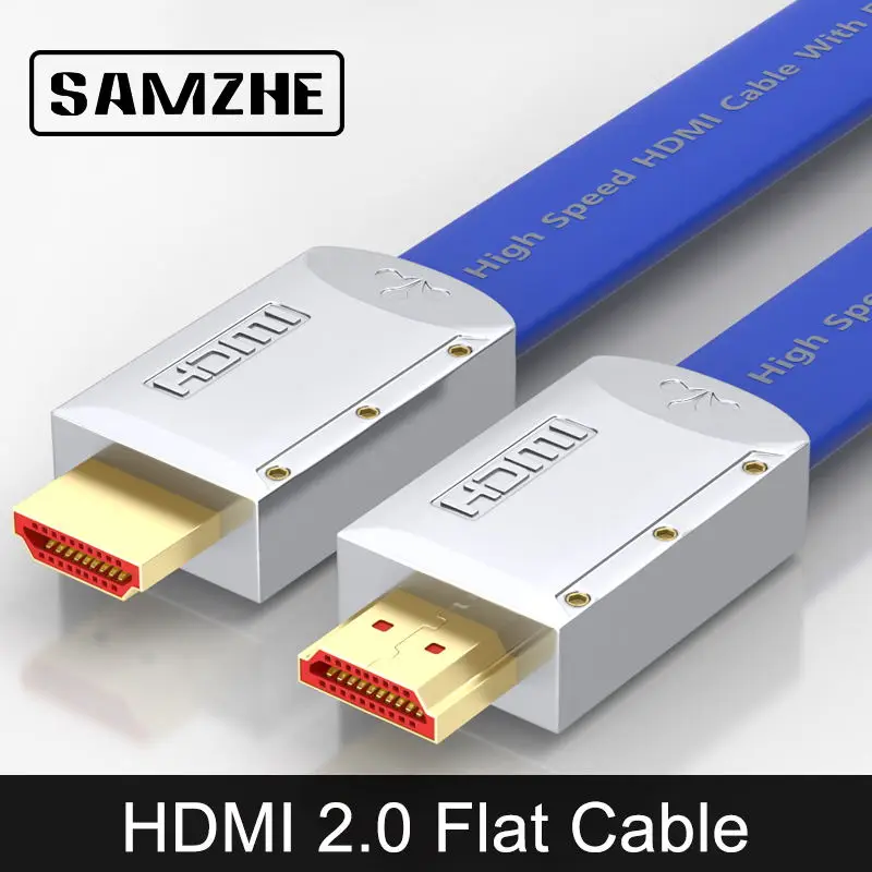 SAMZHE HDMI кабель Плоский HDMI2.0 папа 4K * 2K 18 Гбит/с Поддержка Ethernet 3D видео для HDTV PS3/4|hdmi to