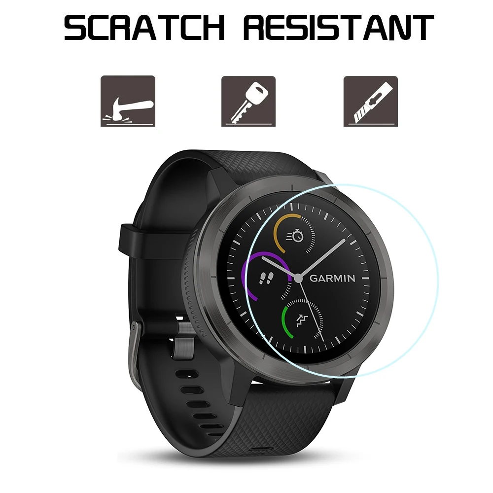 Защитная пленка из закаленного стекла HD для часов Garmin Vivoactive 3 2.5D 9H с защитой от