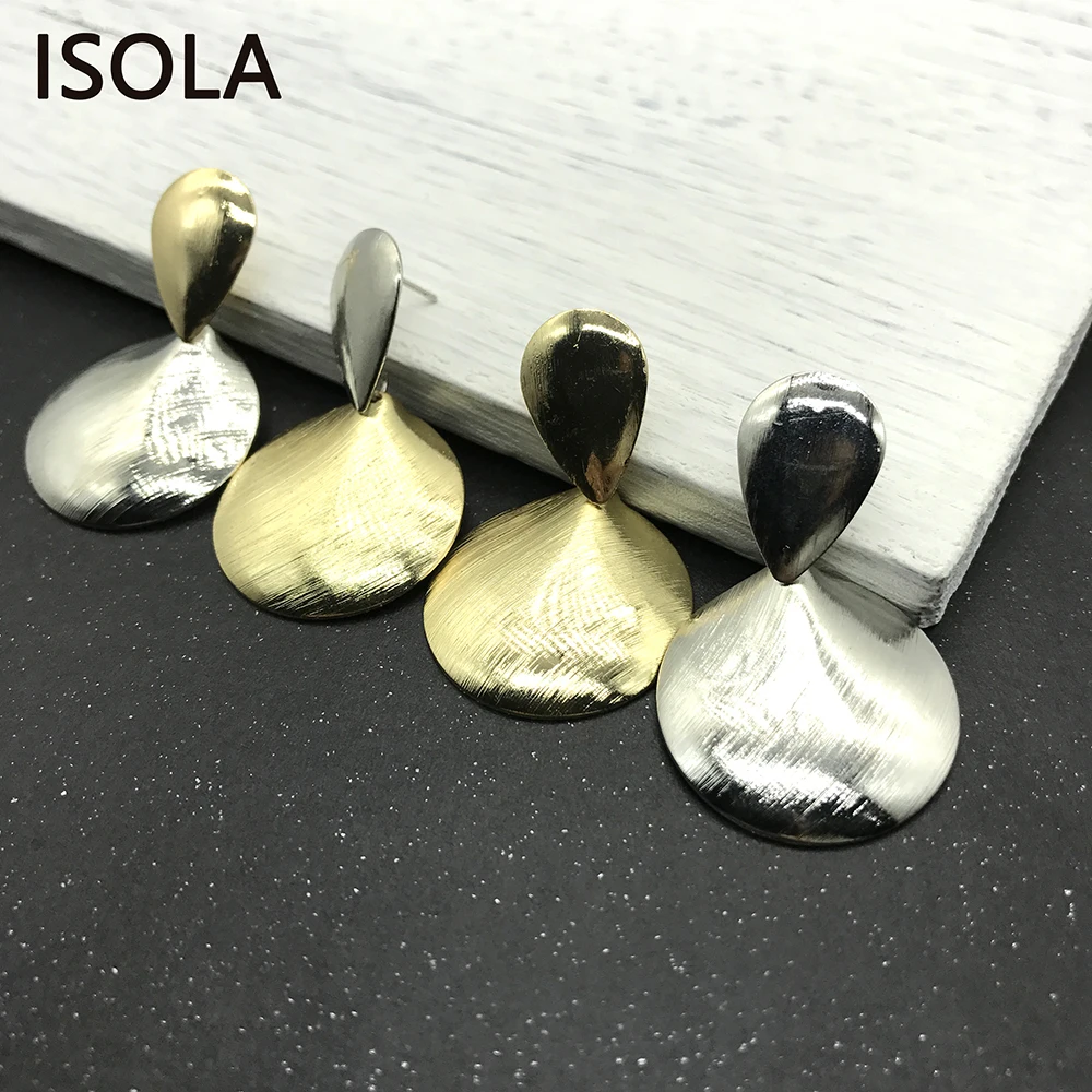 Минималистичные многоярусные серьги ISOLA круглые капли простые в стиле бохо