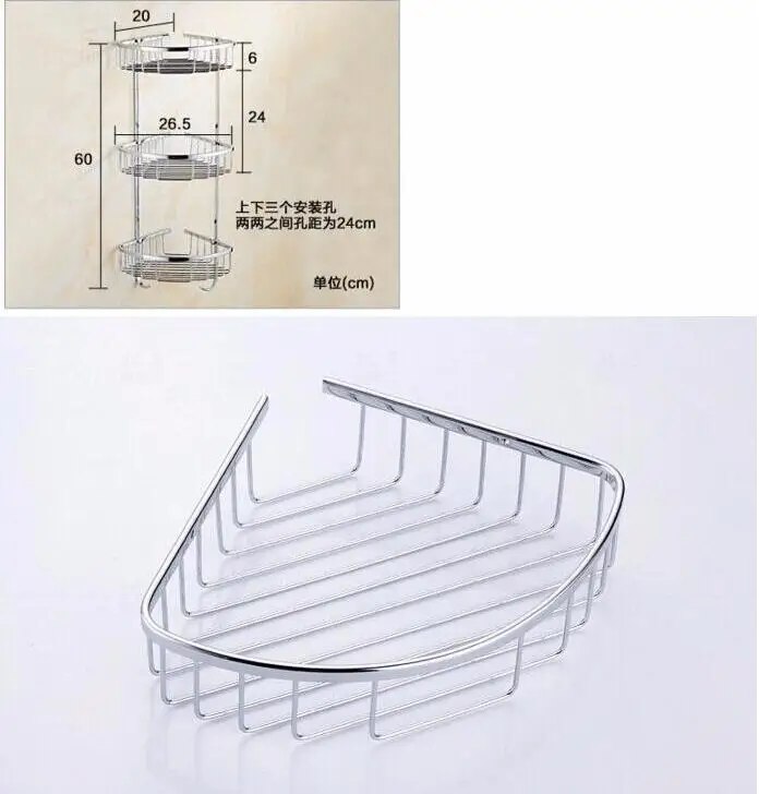Настенная полка для ванной из нержавеющей стали 304 тройная душа держатель