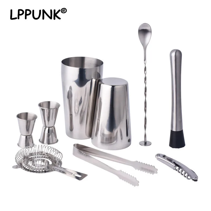 

1350ml Boston Double Shaker Bar Tools Stainless steel 304 High-End 9 Pieces Cocktail Shakers Set
