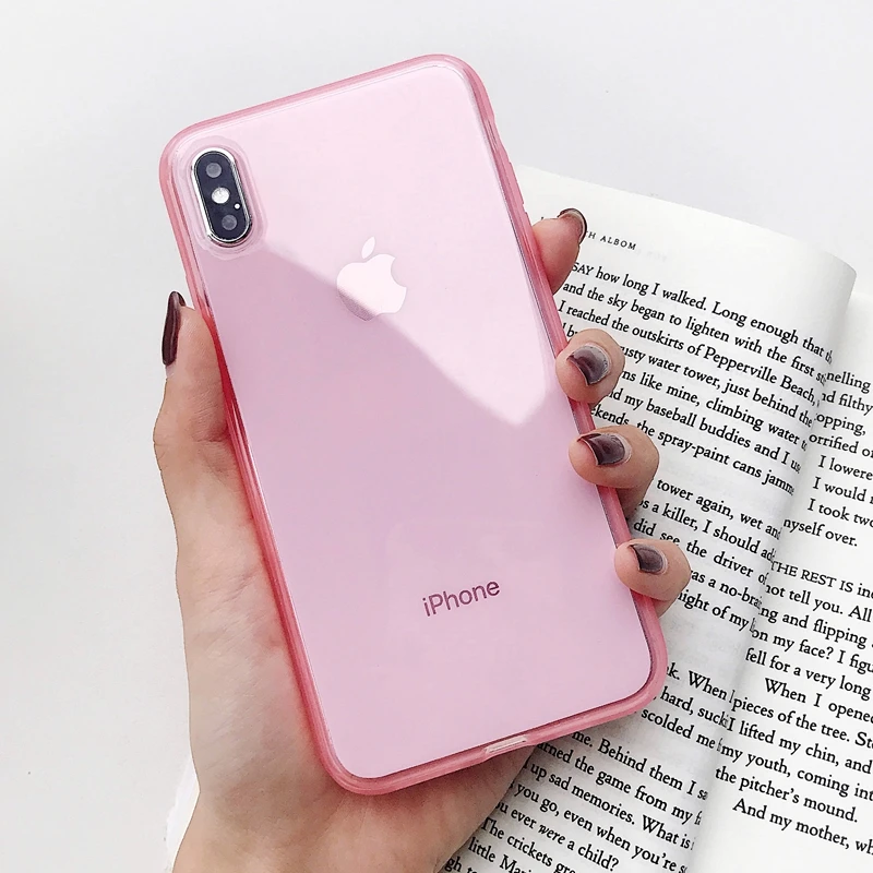 Soft Clear Matte TPU Case for Apple iphone 7 8 6S 6 Plus XS MAX X XR 10 Xs Dual Colorful Transparent Drop-proof Silicone Shell |