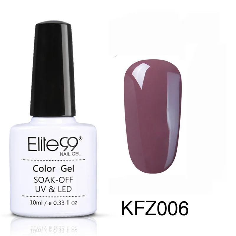 KFZ006 Elite99 10 мл Soak Off дизайн ногтей маникюрный гель для ногтей лак Эмаль Гель лак УФ-гель для ногтей кофе коричневый лак - Цвет: KFZ006