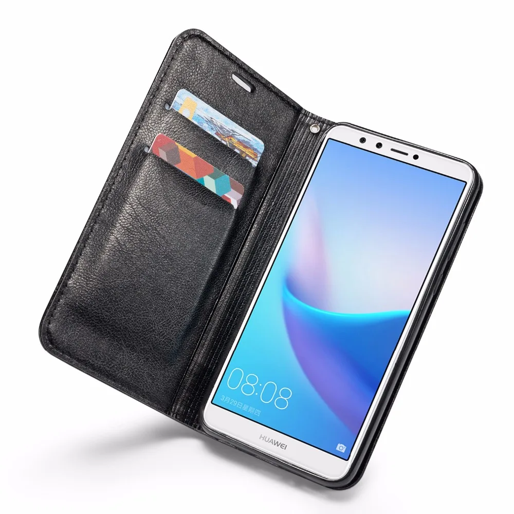 Для huawei Y7 Prime Y 7 Y72018/Nova 2 Lite Магнитный чехол-книжка из зернистой кожи для huawei Honor 7C 5,9" Enjoy 8