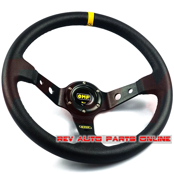 350 мм ПВХ кожа ГЛУБОКАЯ ТАРЕЛКА OMP гоночный руль|omp racing steering wheel|deep dishleather wheel |