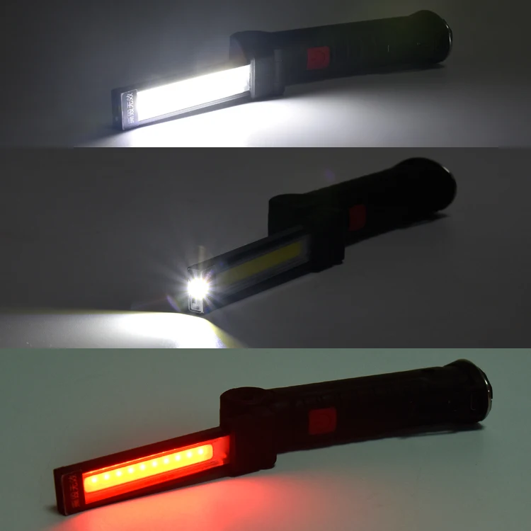 

175B 360Degree Rotation Multi-function USB Rechargeable COB+LED Emergency Cordless Worklight Foldable Light With Magnet And Hook