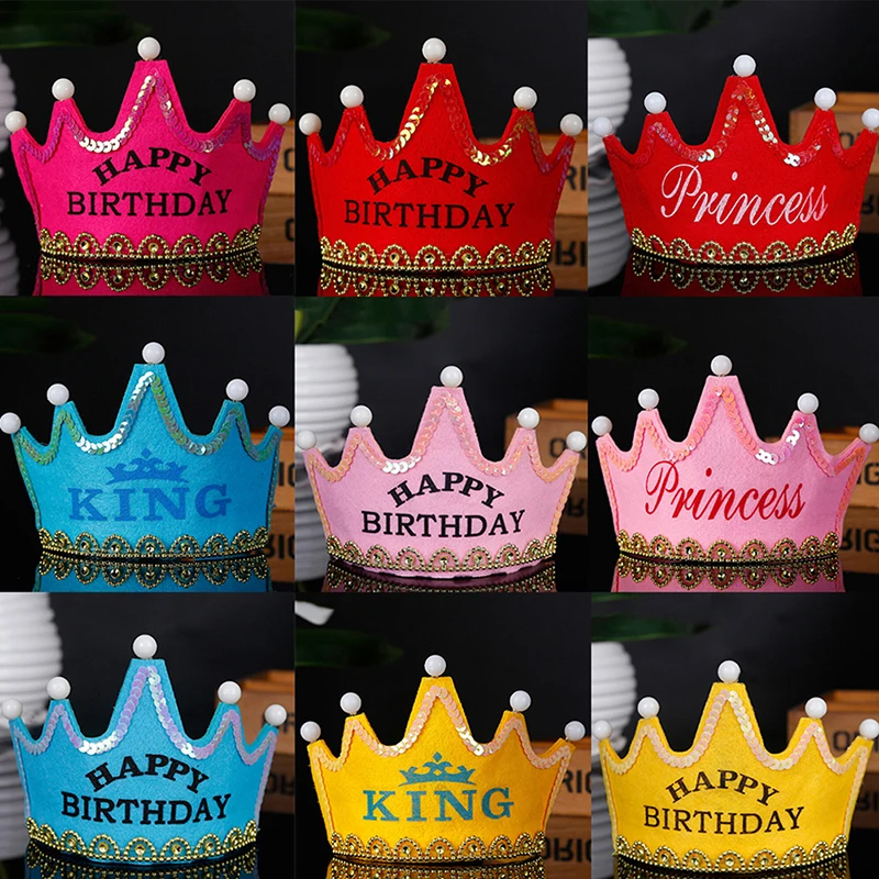 Принцесса Корона с днем рождения мигающий свет LED Светящиеся шляпы шляпа для