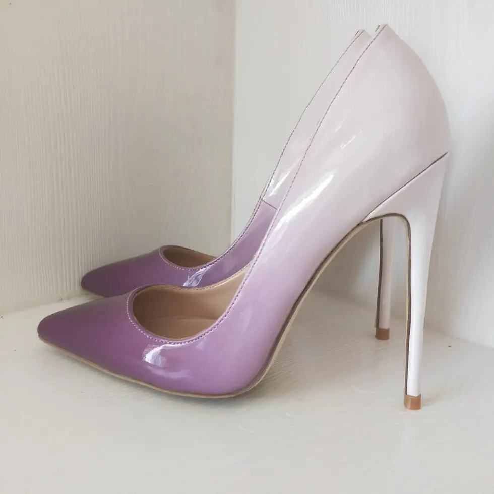 

Новинка, женские туфли на высоком каблуке, фиолетовые градиентные лакированные эксклюзивные Брендовые женские туфли на высоком каблуке 8 с...