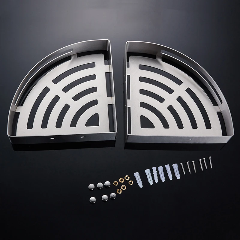 stainless steel bathroom shelves corner shelf brushed nickel wall mount triangle shower caddy rack bath accessories free global shipping