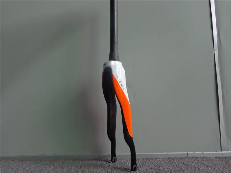 Углеродная вилка 700C для дорожного велосипеда передняя оранжевого цвета|road bicycle