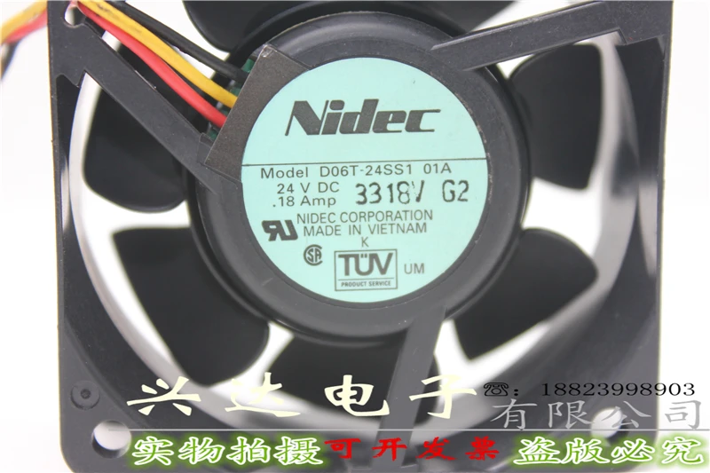 D06T-24SS1 01A 6025 24V 0.18A 6CM вентилятор с двойным шариковым приводом