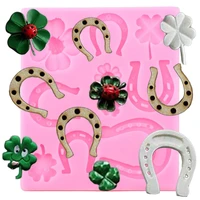 horse shoe silicone molds clover ladybug cupcake topper fondant cake decorating tools clay candy chocolate gumpaste moulds