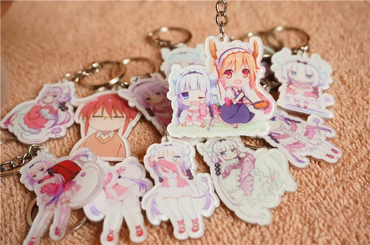12 шт./компл. Kobayashi san Chi no Maid брелок в виде дракона Аниме Фигурка Tohru Косплей Канны