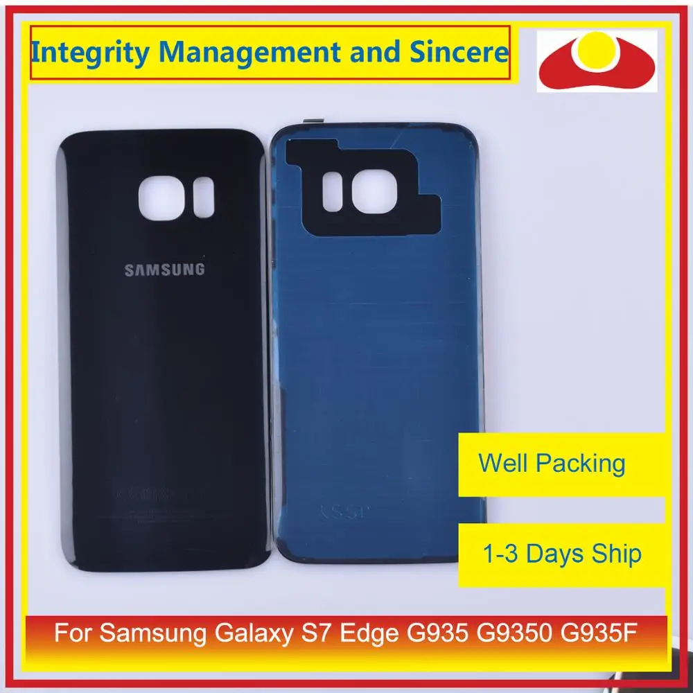 10 шт./лот для Samsung Galaxy S7 Edge G935 G9350 G935F SM корпус батарейного отсека задняя стеклянная