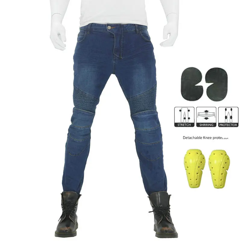 Новые модные джинсы для мужчин и женщин, мотоциклетные джинсы, гоночные штаны, мотоциклетные штаны KOMINE с Xx подушками - Цвет: Черный